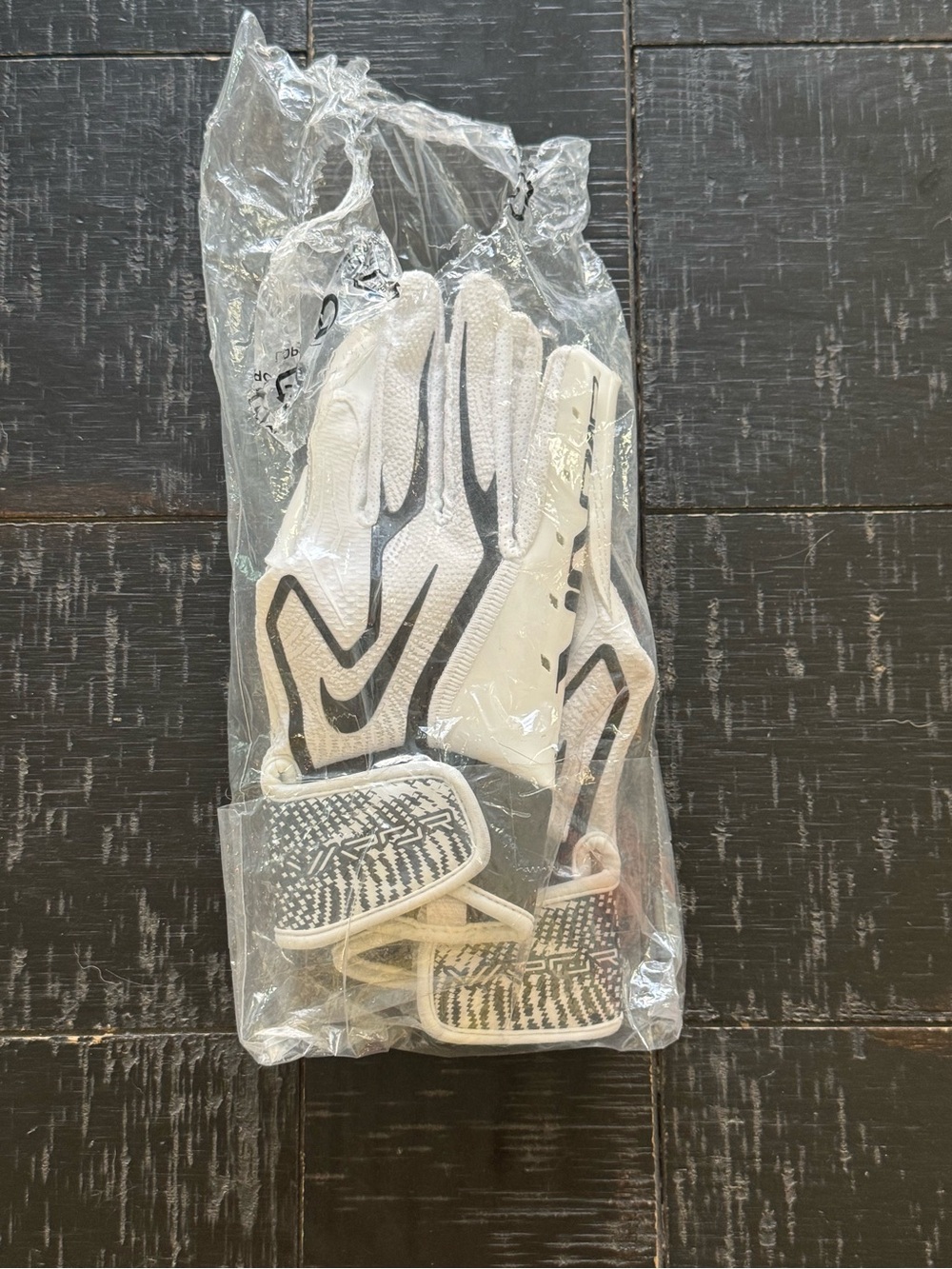 Youth Kids White and Black Nike Football Gloves